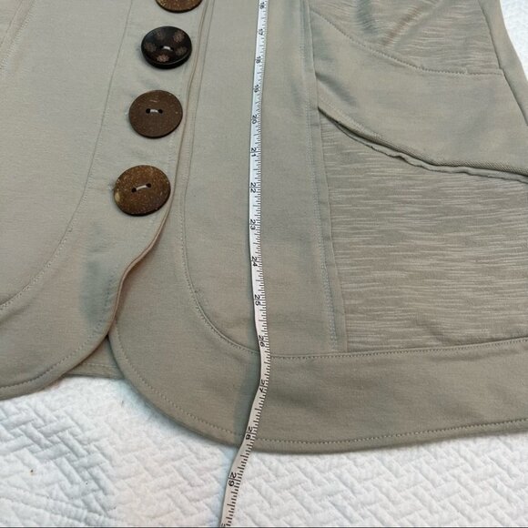 NEON Buddah Coconut Button Front Beige Cotton Jersey Jacket Size XS - Picture 9 of 12